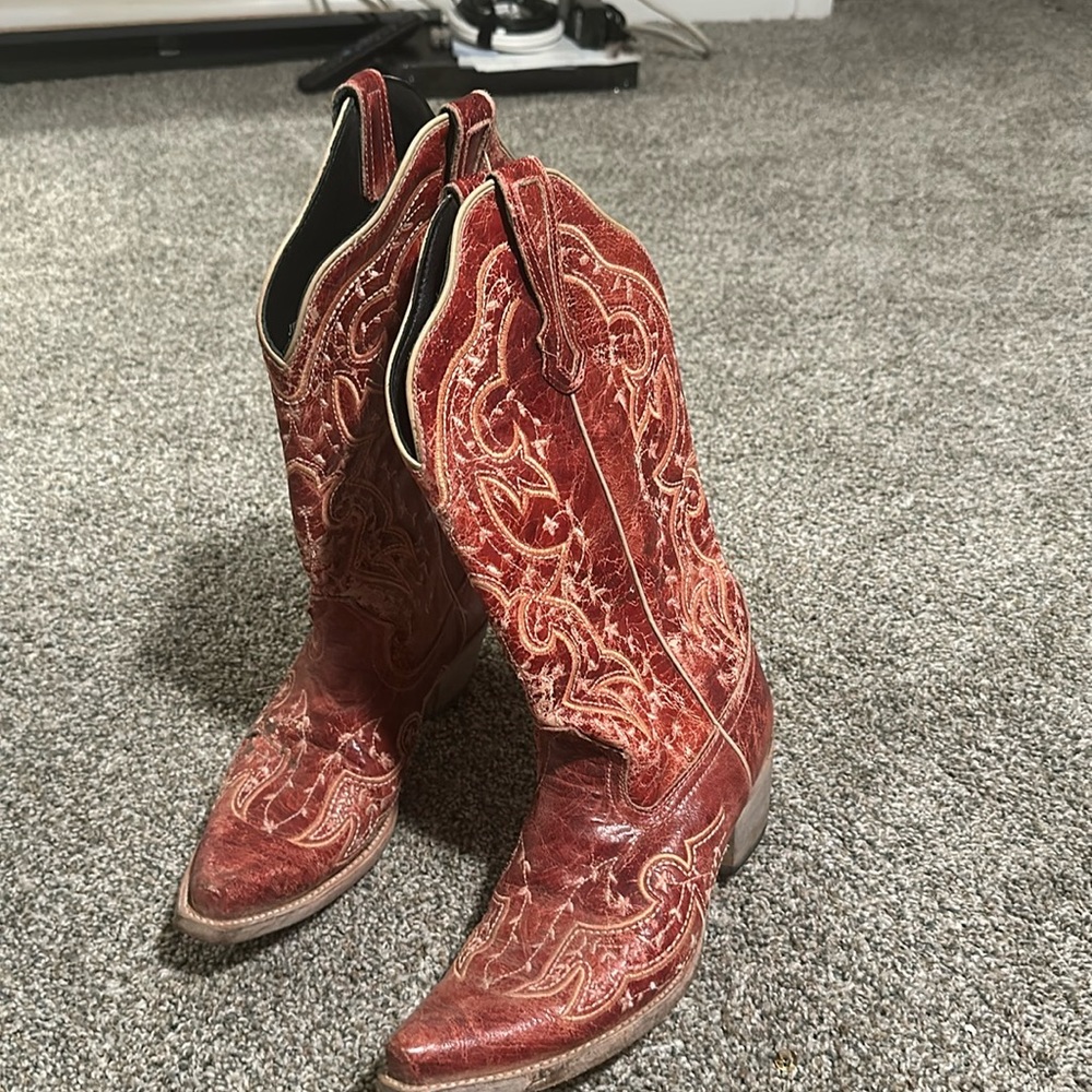 Red JB Dillon cowboy boots